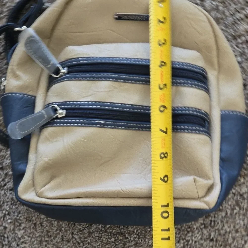 Stylish Tan and Navy Backpack